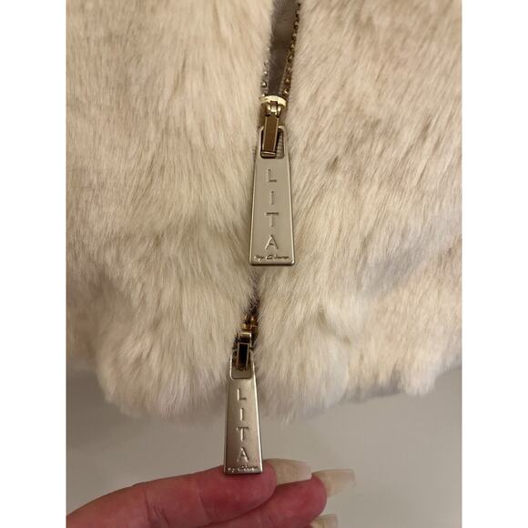 LITA Ciara Faux Fur Bomber Coat Size Medium New With Tags $498 - Picture 7 of 10